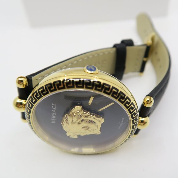Versace VECO1922 Palazzo Empire 39mm w Leather Strap Black/Gold New Ladies Watch main image 6
